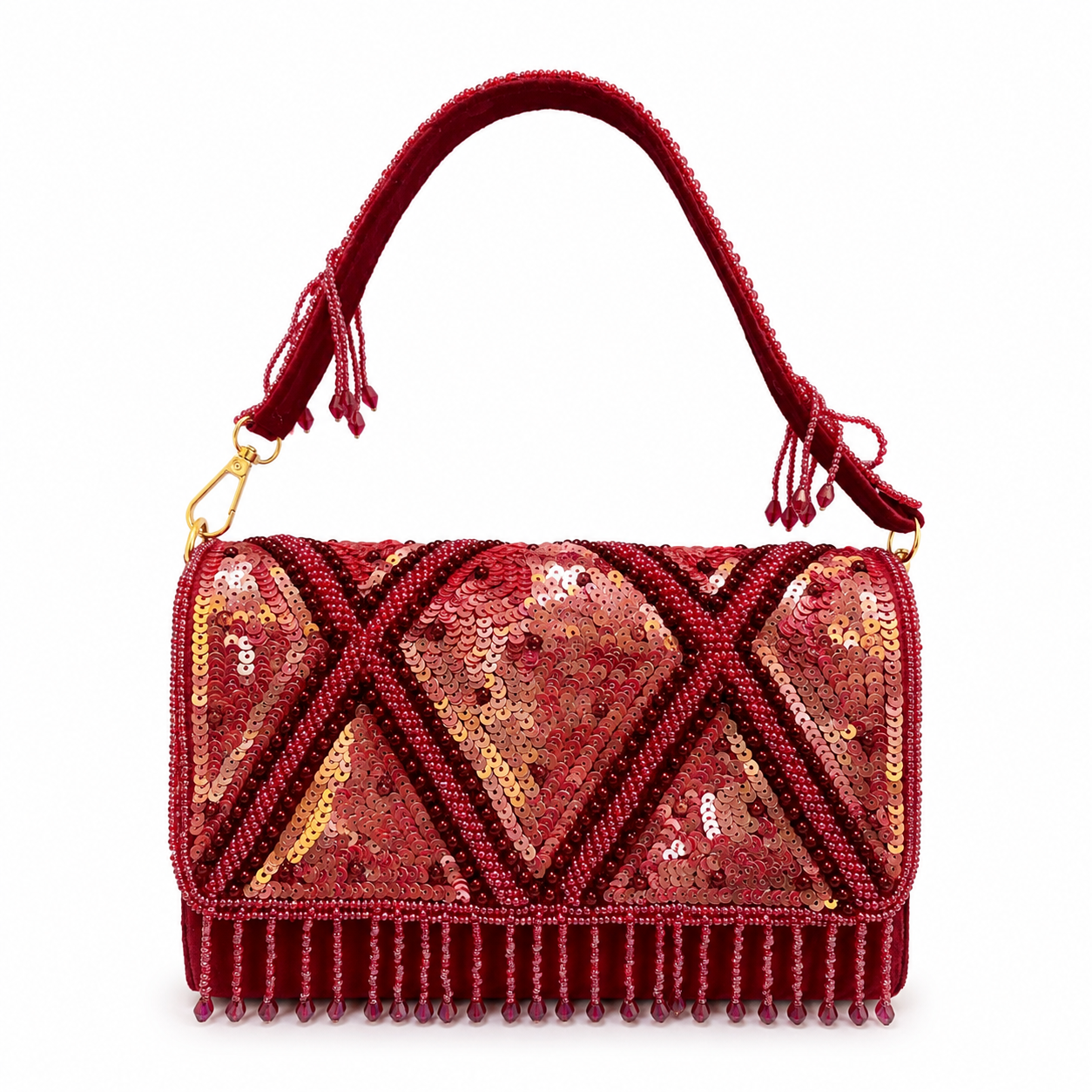 Diva Dazzle Red Partywear Clutch & Handbag