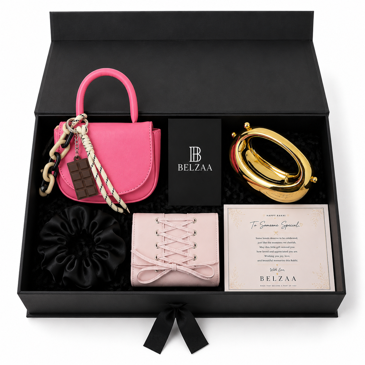 BELZAA Rakhi Luxe Box | Bubblegum Mini Sling