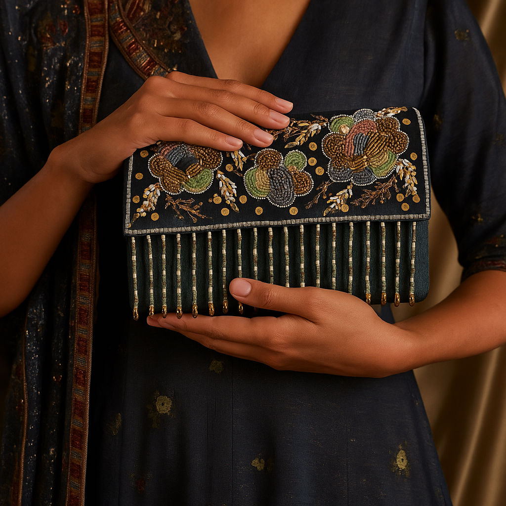 Bleaded Bloom Boho Hand Embroidered Ethnic Sling Bag for Women