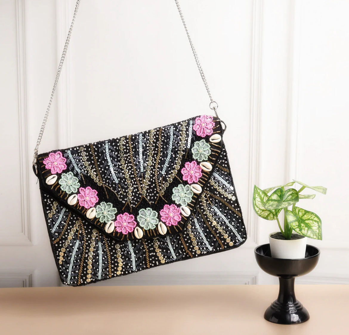 Beade Boho Hand Embroidered Ethnic Sling Bag for Women